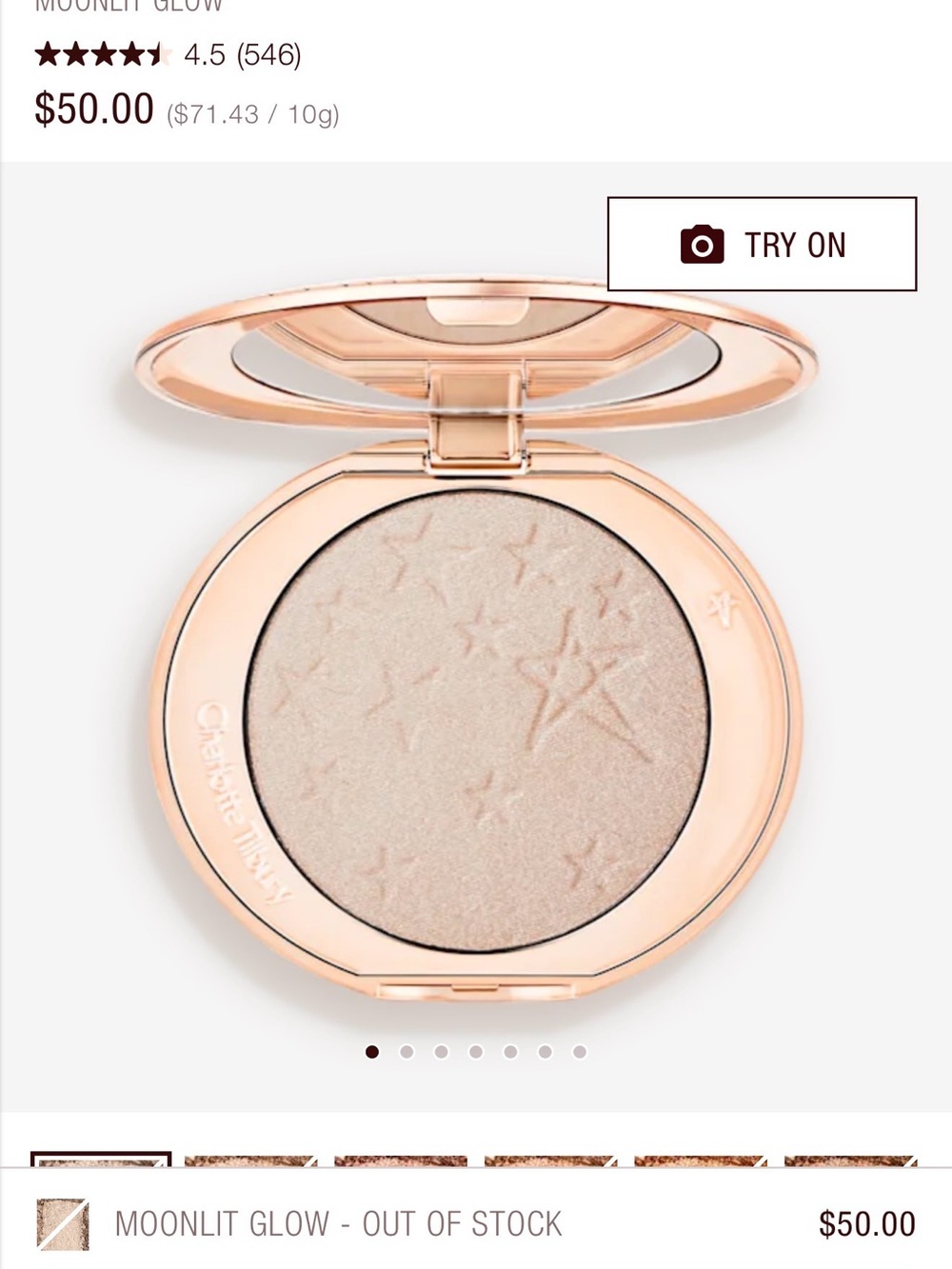 Charlotte Tilbury Glow Glide Face Architect Highlighter - Moonlit Glow - Picture 2 of 2
